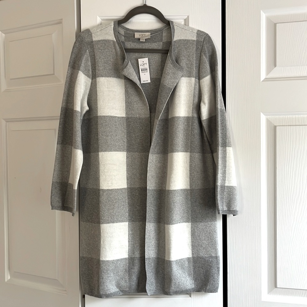 NWT Loft Outlet long cardigan sweater, 100% cotton in size M